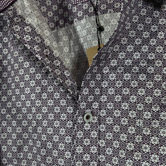 Johnston & Murphy Shirt Mens XXL Button Up Geometric Floral Cotton Long Sleeve - Picture 10 of 13